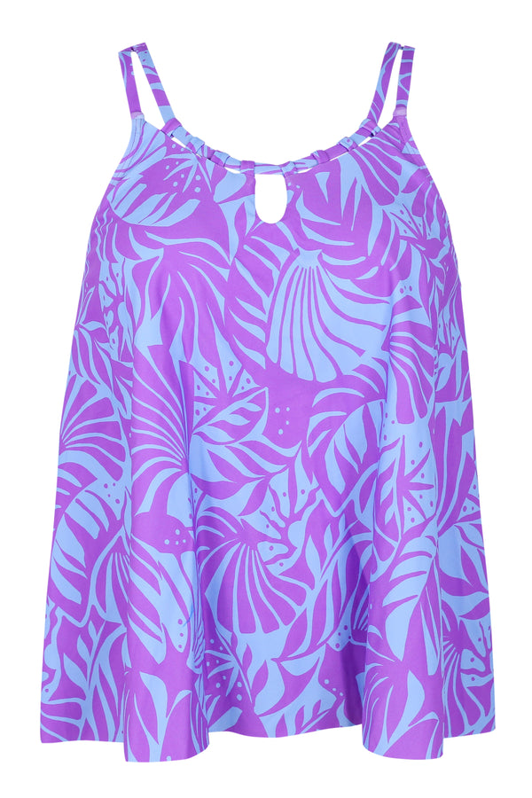 Front pose #1 of a floating garment shot featuring Sunsets Escape Seaborne Sadie Tankini Top