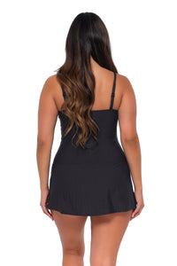 Sunsets Escape Black Seagrass Texture Sienna Swim Dress