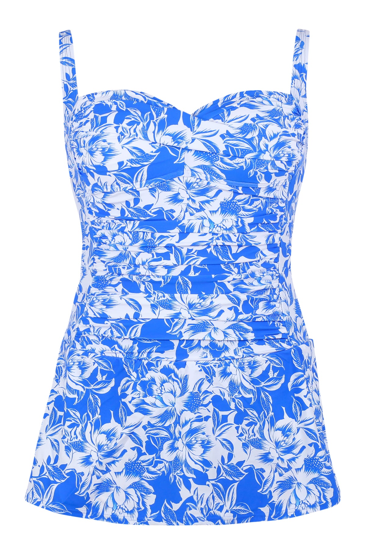Front pose #1 of a floating garment shot featuring Sunsets Escape Chelsea Petals Sienna Swim Dress