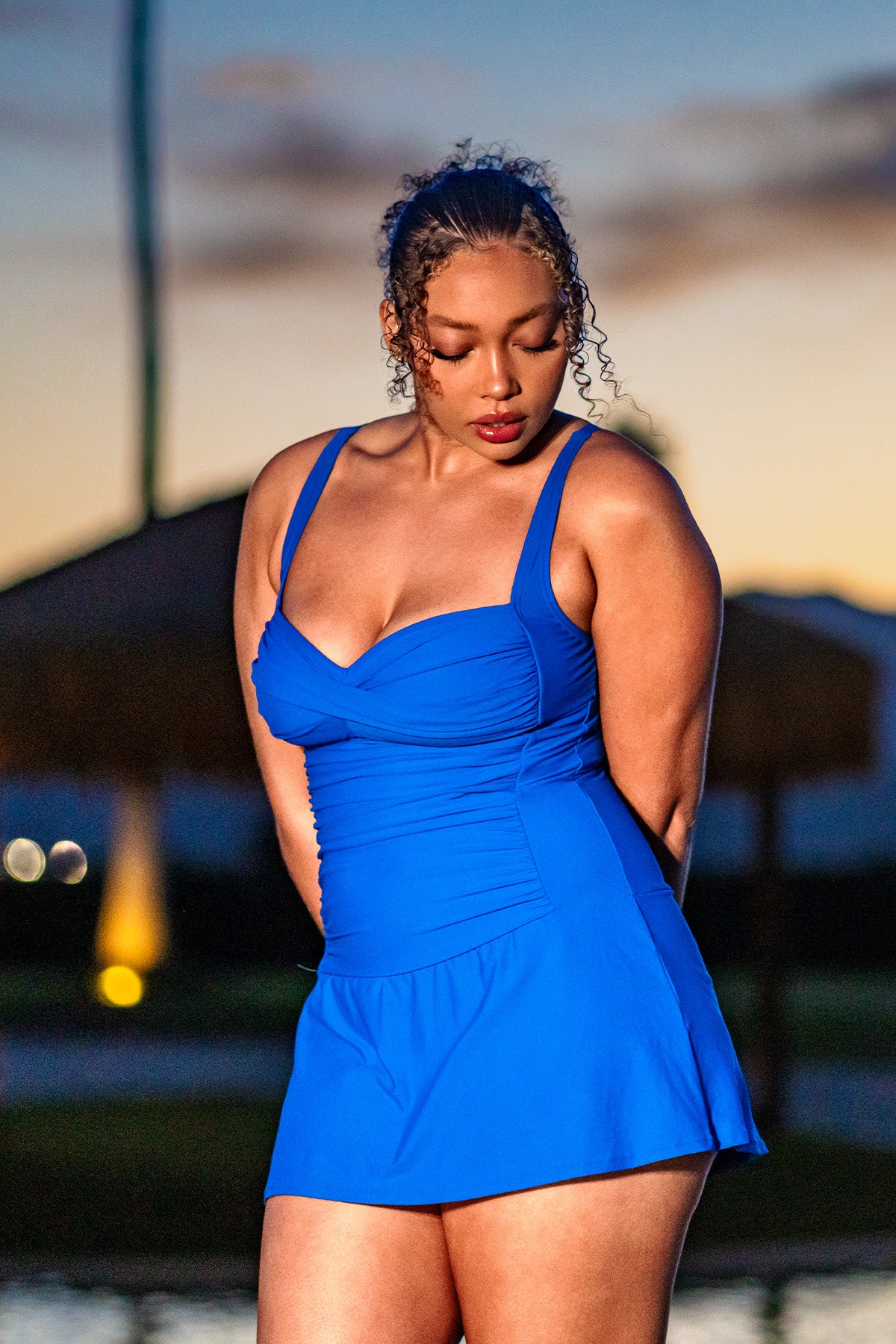 Sunsets Escape - Womens Sienna Swim Dress - 10 / Electric Blue Sunsets Escape - Womens Sienna Swim Dress - 10 / Electric Blue
