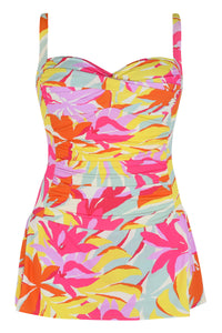 Sunsets Escape Tropicolor Crepe Sienna Swim Dress