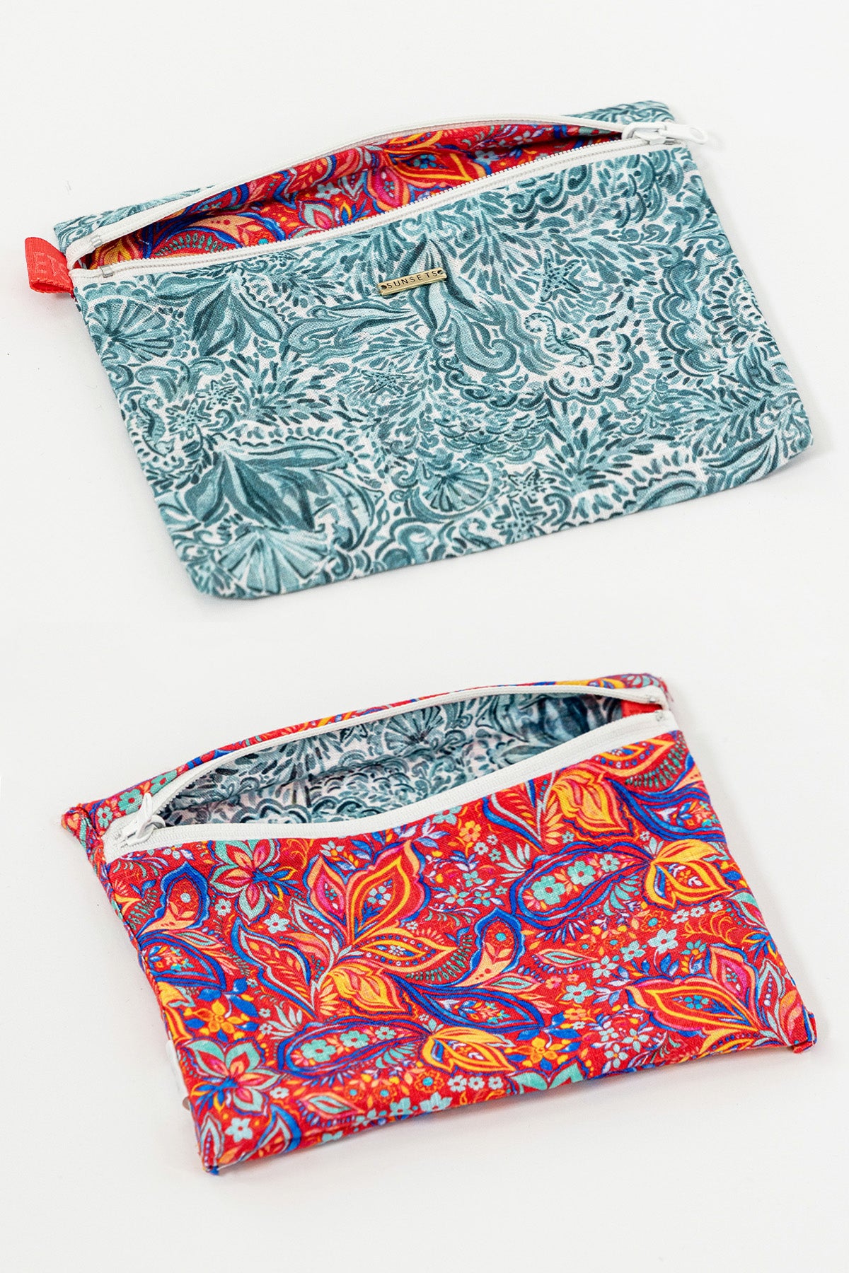 Sunsets By the Sea Reversible Cotton Zipper Pouch