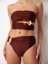 Villa Fresca Chocolate Amara Bikini Top