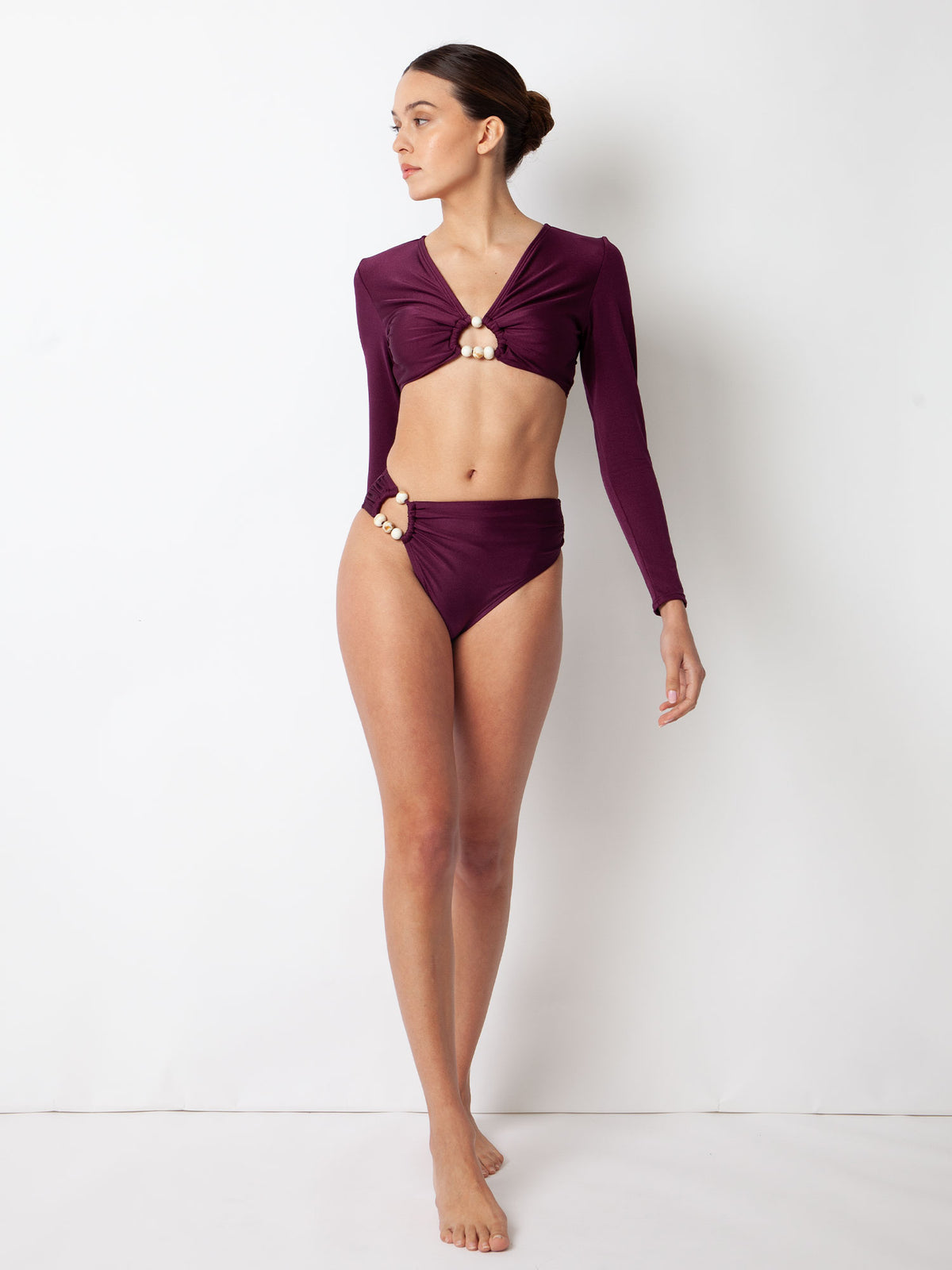 Villa Fresca Eggplant Bria Bikini Bottom