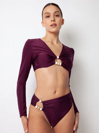 Villa Fresca Eggplant Bria Bikini Bottom