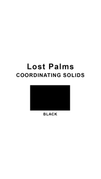 Coordinating solids chart for Sunsets Lost Palms swimsuit print: Black