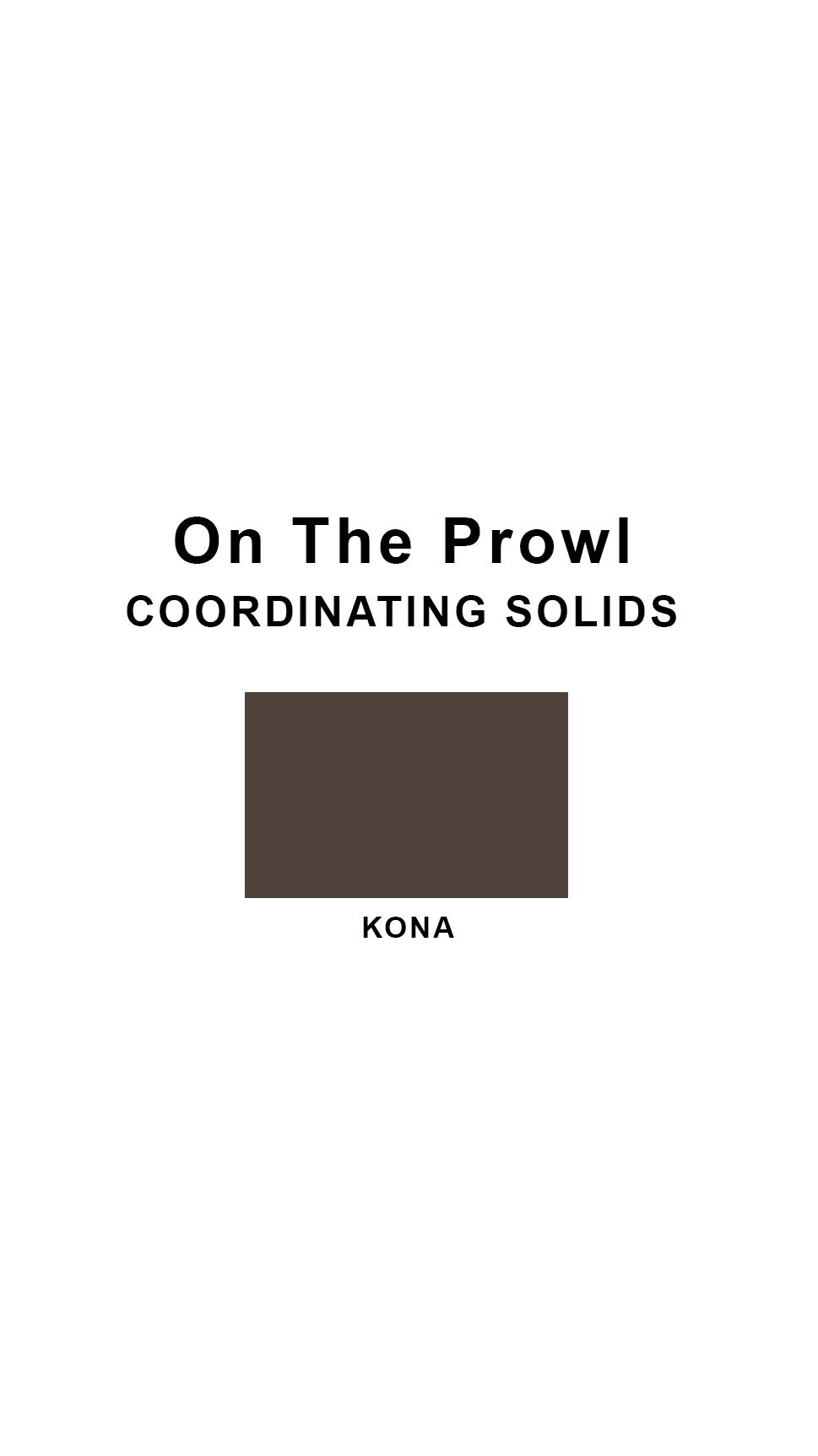 Coordinating solids chart for Sunsets On the Prowl swimsuit print: Kona