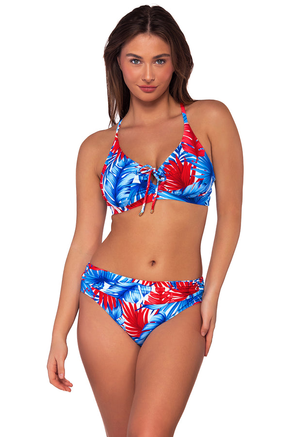 Front Front view of the Sunsets American Dream Kauai Keyhole bikini top with the American Dream Unforgettable Bottom swimsuit
