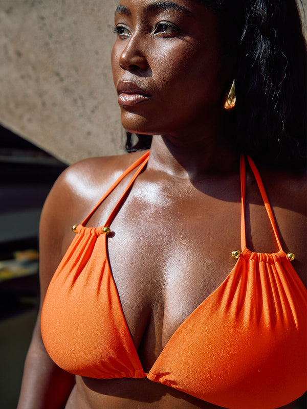 Villa Fresca Tangerine Bianca Bikini Top