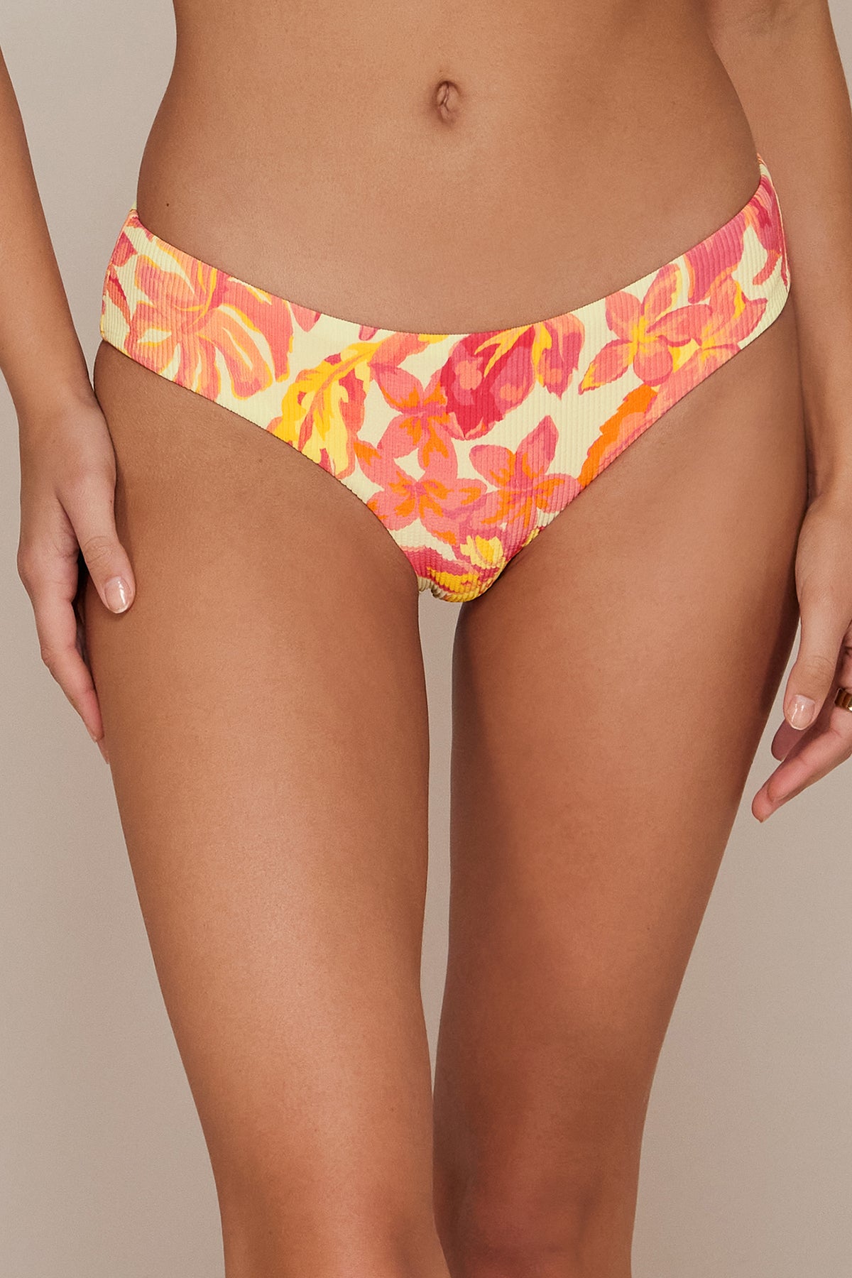 Swim Systems Island Coral Crinkle Rib Hazel Hipster Bottom