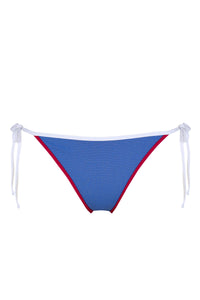 Front pose #1 of a floating garment shot featuring Swim Systems Banner Blue Lurex Kit Tie Side Bottom