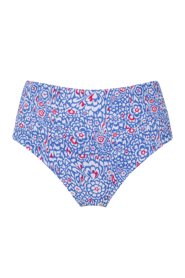 Front pose #1 of a floating garment shot featuring Swim Systems Americana Rib Laura Fold Over Bottom