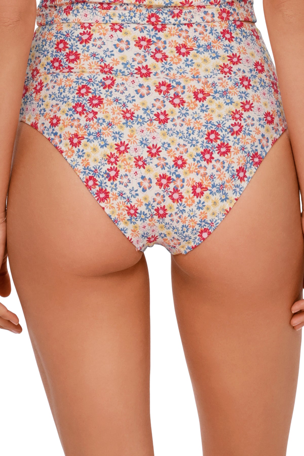 Prairie Petals Laura Fold Over - Mid-Rise, Full Coverage Bikini