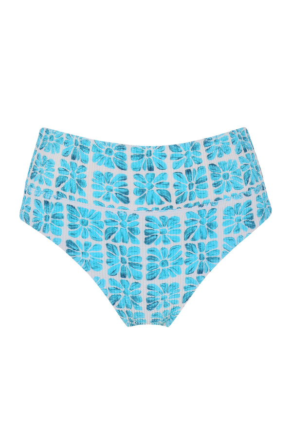 Front pose #1 of a floating garment shot featuring Swim Systems Surf Tile Scrunch Laura Fold Over Bottom