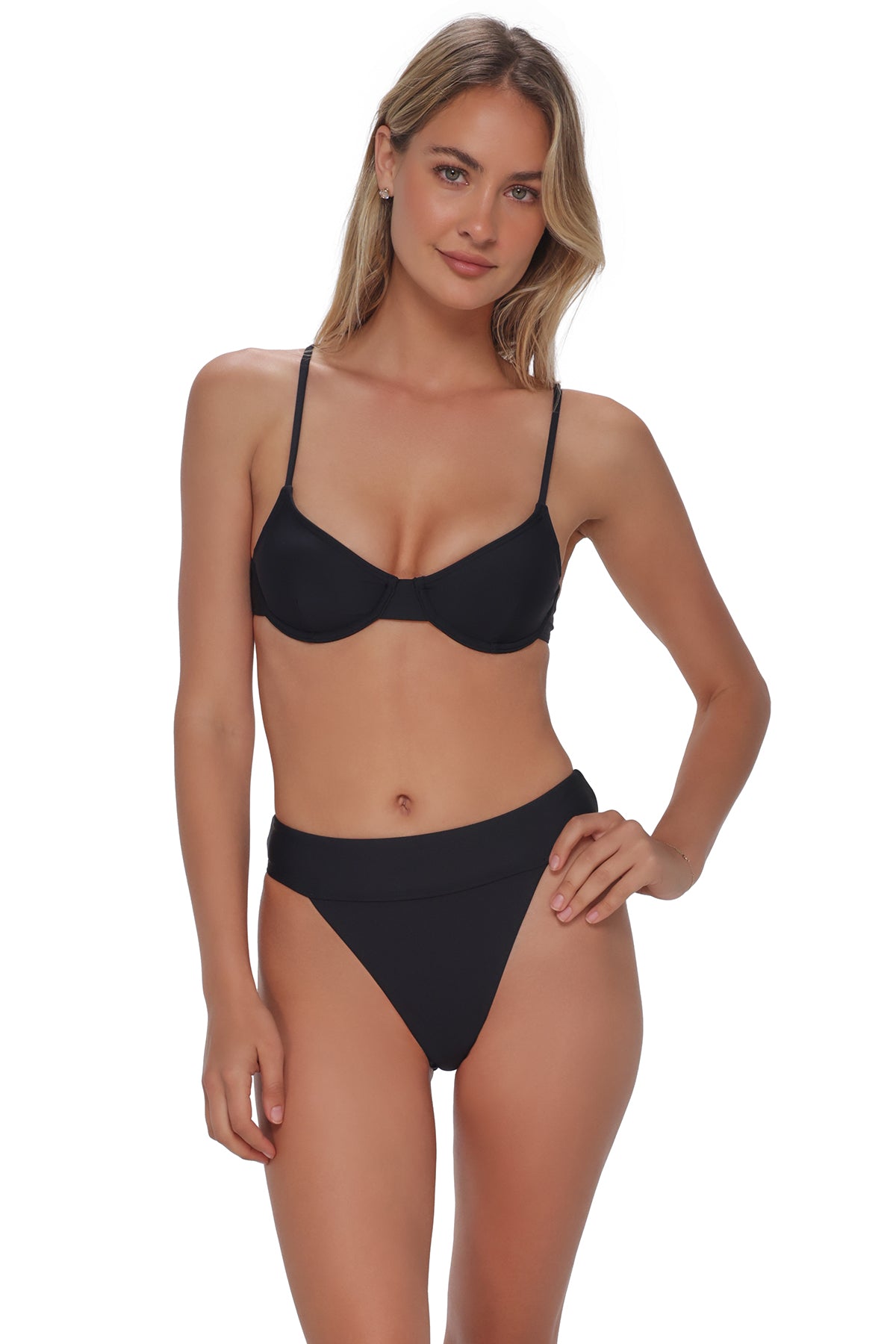 Swim Systems Black Byron High Waist Bottom