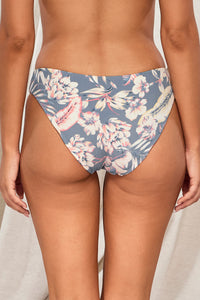 Back pose #1 of Jessica wearing Swim Systems Island Dusk Crinkle Rib Chloe Bottom