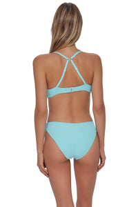 pose #1 of Jessica wearing Swim Systems Aqua Haze Rib Chloe Bottom