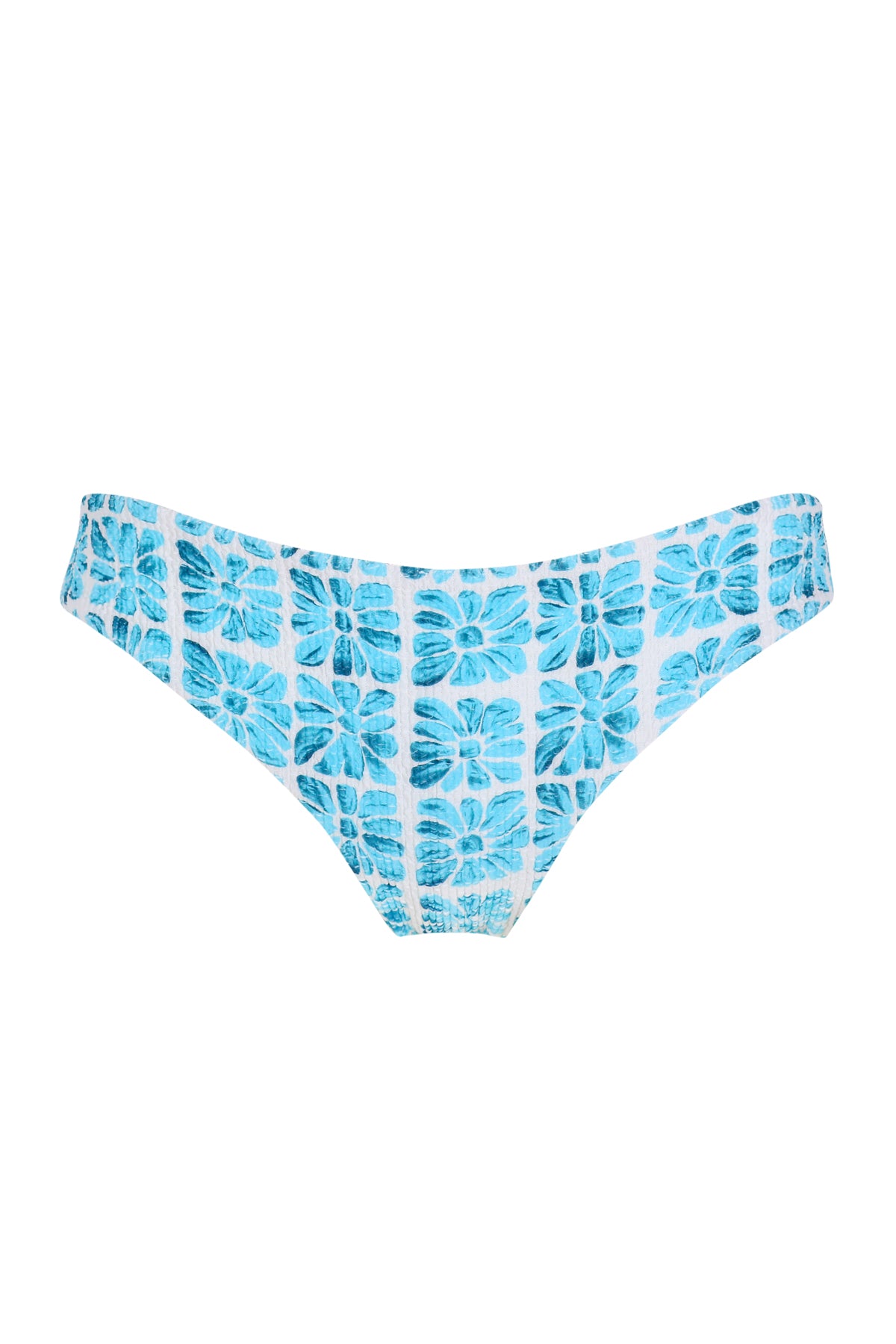 Front pose #1 of a floating garment shot featuring Swim Systems Surf Tile Scrunch Chloe Bottom