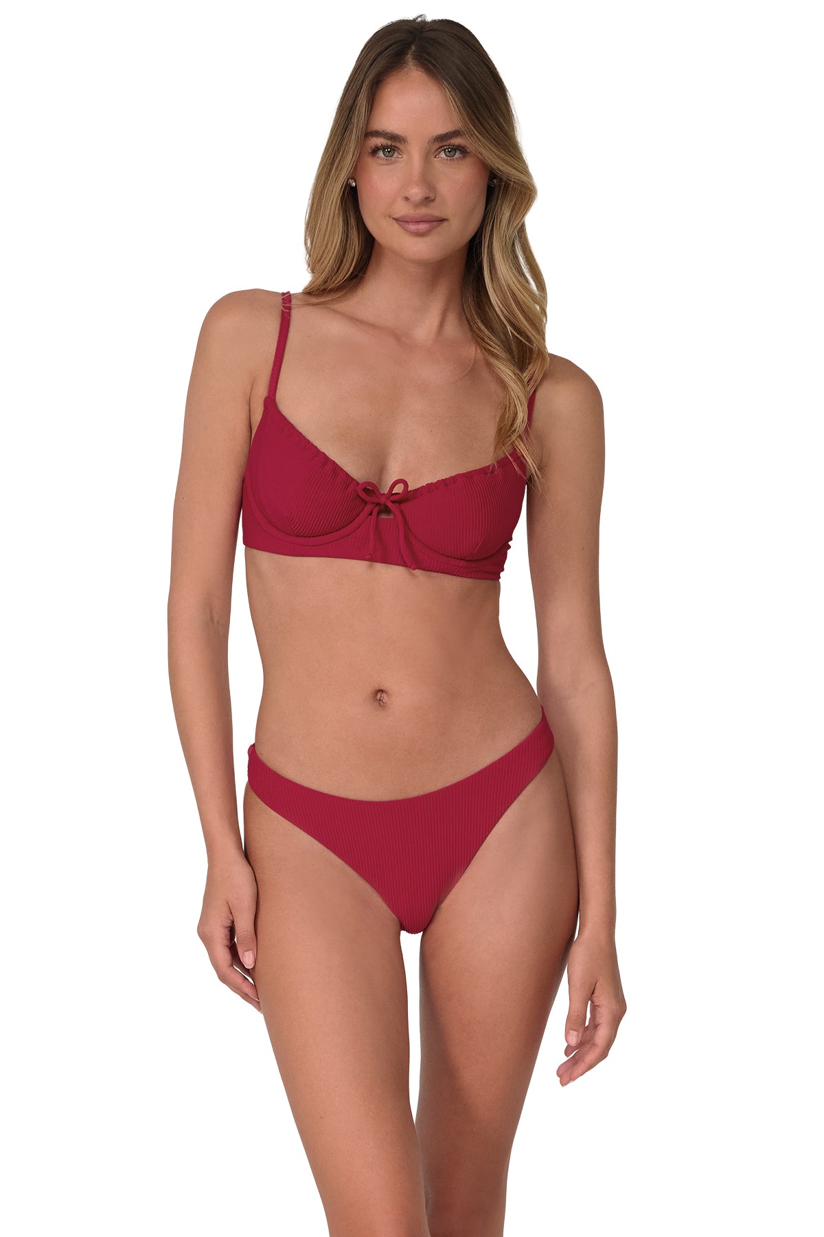 Cherry Pie Rib Maddie ✨ Mid-Rise Bikini Bottom | Swim Systems