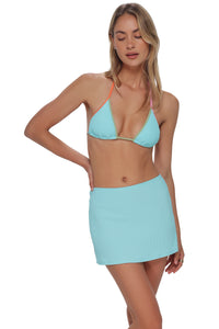 Swim Systems Aqua Haze Rib Bree Mini Skirt Cover-Up