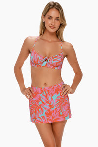 Swim Systems Palm Daze Rib Bree Mini Skirt Cover-Up