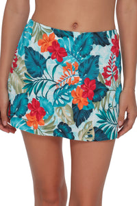 Swim Systems Tiki Tango Rib Bree Mini Skirt Cover-Up