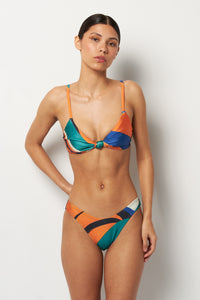 Front pose #2 of Alexa wearing Villa Fresca Tuscan Waves Vista Bikini Bottom paired with