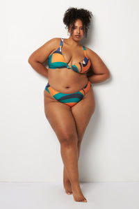 Front pose #1 of Lydia wearing Villa Fresca Tuscan Waves Vista Bikini Bottom paired with