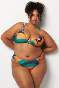 Front pose #2 of Lydia wearing Villa Fresca Tuscan Waves Vista Bikini Bottom paired with