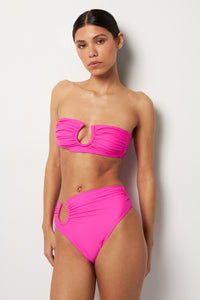 Front pose #3 of Alexa wearing Villa Fresca Hibiscus Sofia Bikini Bottom paired with