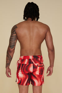 Back pose #1 of Jon wearing B Swim Trade Winds Bermuda Board Short 