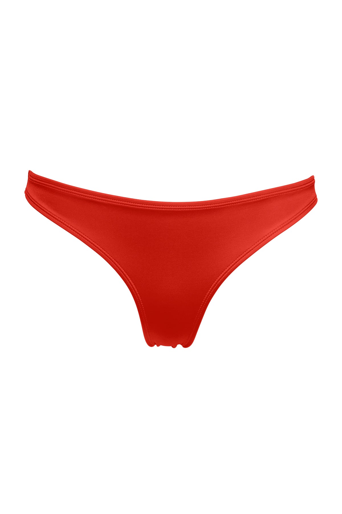 Front pose #1 of a floating garment shot featuring B Swim Setting Sun Red Low-Tide Hipster Bottom