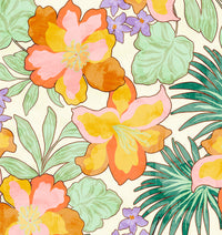 Swim Systems Waimea tropical Hawaiian print with multicolored flowers and leaves, made from recycled fabric