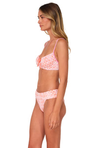 Quarter pose #1 of Jessica wearing Swim Systems Coral Kiss Scrunch Maggie Underwire Top