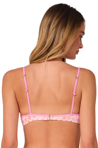 Back pose #1 of Jessica wearing Swim Systems Coral Kiss Scrunch Maggie Underwire Top