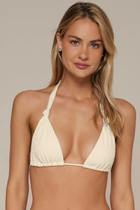 Swim Systems Cream Daisy Eyelet Mila Triangle Top