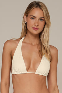 Swim Systems Cream Daisy Eyelet Mila Triangle Top