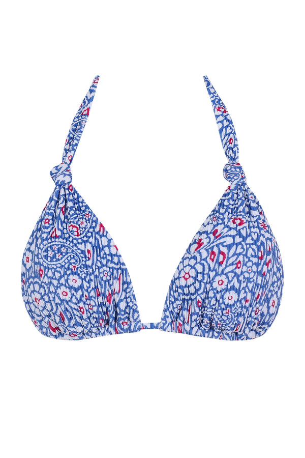 Front pose #1 of a floating garment shot featuring Swim Systems Americana Rib Mila Triangle Top
