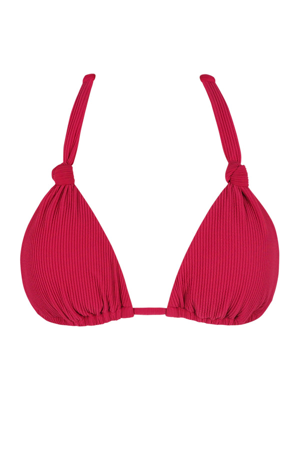 Front pose #1 of a floating garment shot featuring Swim Systems Cherry Pie Rib Mila Triangle Top