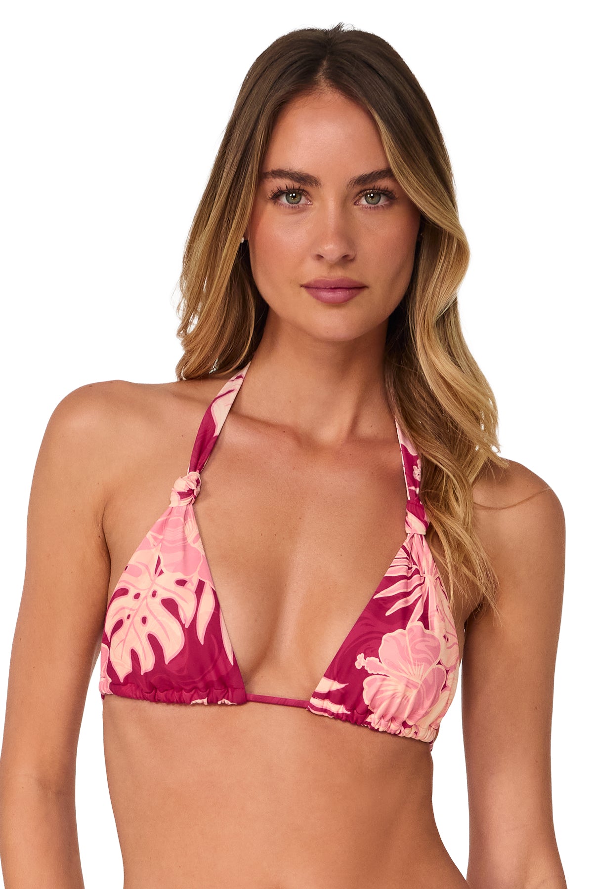 Front pose #1 of Jessica wearing Swim Systems Ruby Bay Mila Triangle Top