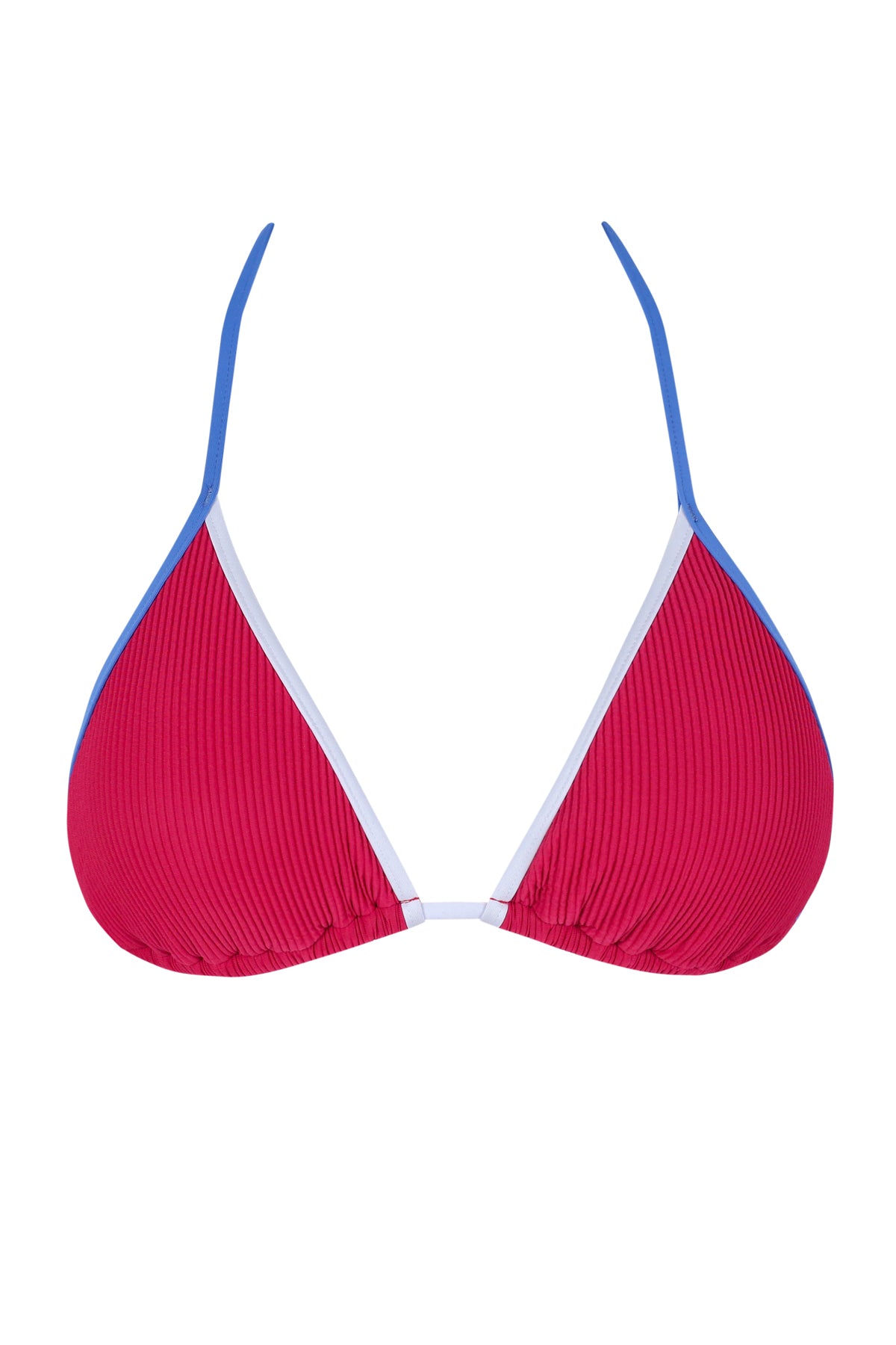 Front pose #1 of a floating garment shot featuring Swim Systems Newport Rib Trisha Triangle Top