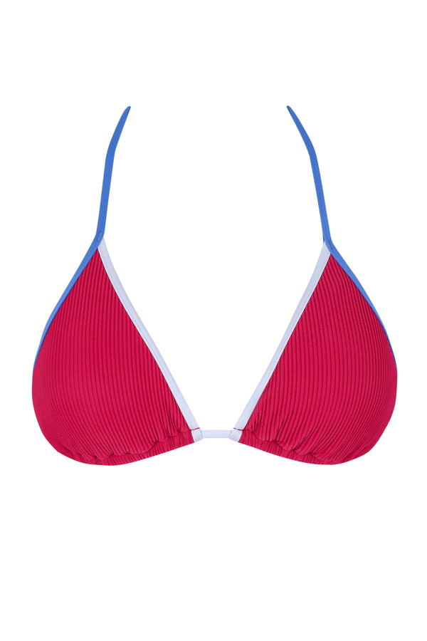Front pose #1 of a floating garment shot featuring Swim Systems Newport Rib Trisha Triangle Top