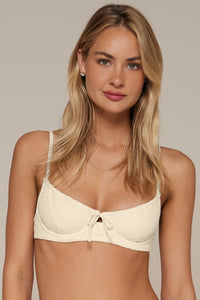 Swim Systems Cream Daisy Eyelet Avila Underwire Top