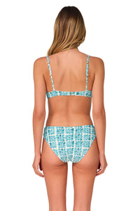 Back pose #1 of Jessica wearing Swim Systems Surf Tile Scrunch Avila Underwire Top