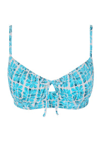 Front pose #1 of a floating garment shot featuring Swim Systems Surf Tile Scrunch Avila Underwire Top