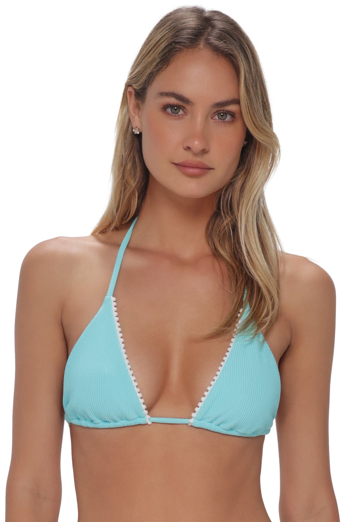 Swim Systems Aqua Haze Rib Pom Pom Triangle Top