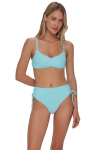 Swim Systems Aqua Haze Rib Pom Pom Sylvia Bralette Top