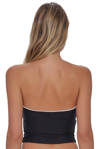 Swim Systems Black Pom Pom Dolly Crop Top