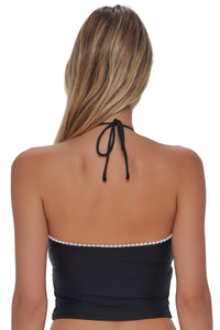 Swim Systems Black Pom Pom Dolly Crop Top