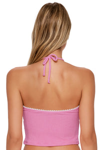 Swim Systems Cotton Candy Scrunch Pom Pom Dolly Crop Top